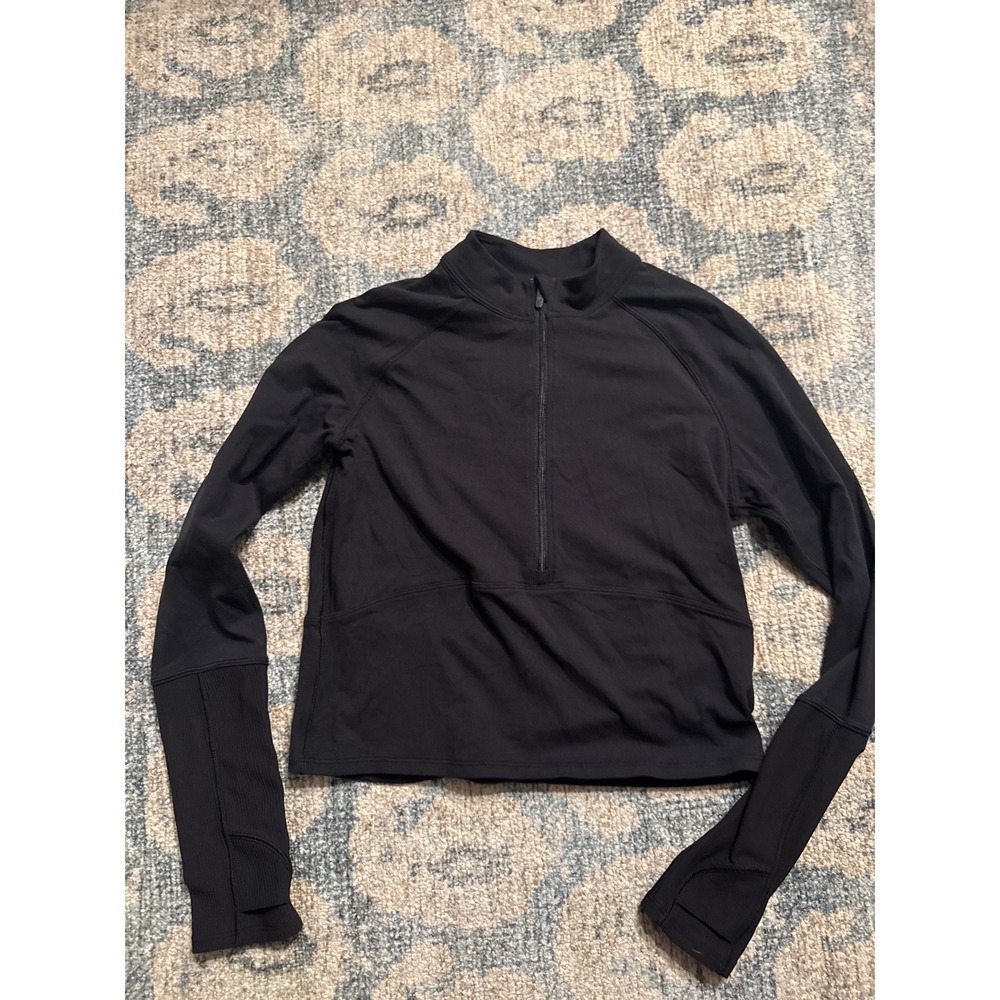 Lululemon It's Rulu Cropped Half Zip Black Size 4 Pristine Conditionโ